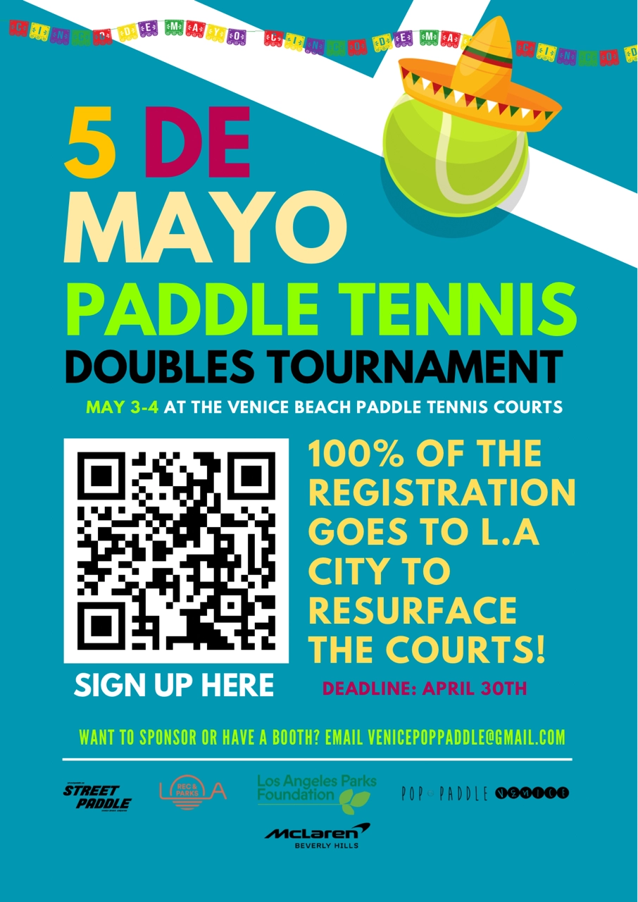 5 De Mayo Paddle Tennis Event Flier